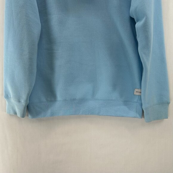 ARTFORM Hoodie Adult Sz S Spellout Embroidered Jumper Pullover Sweatshirt Blue - Picture 6 of 12